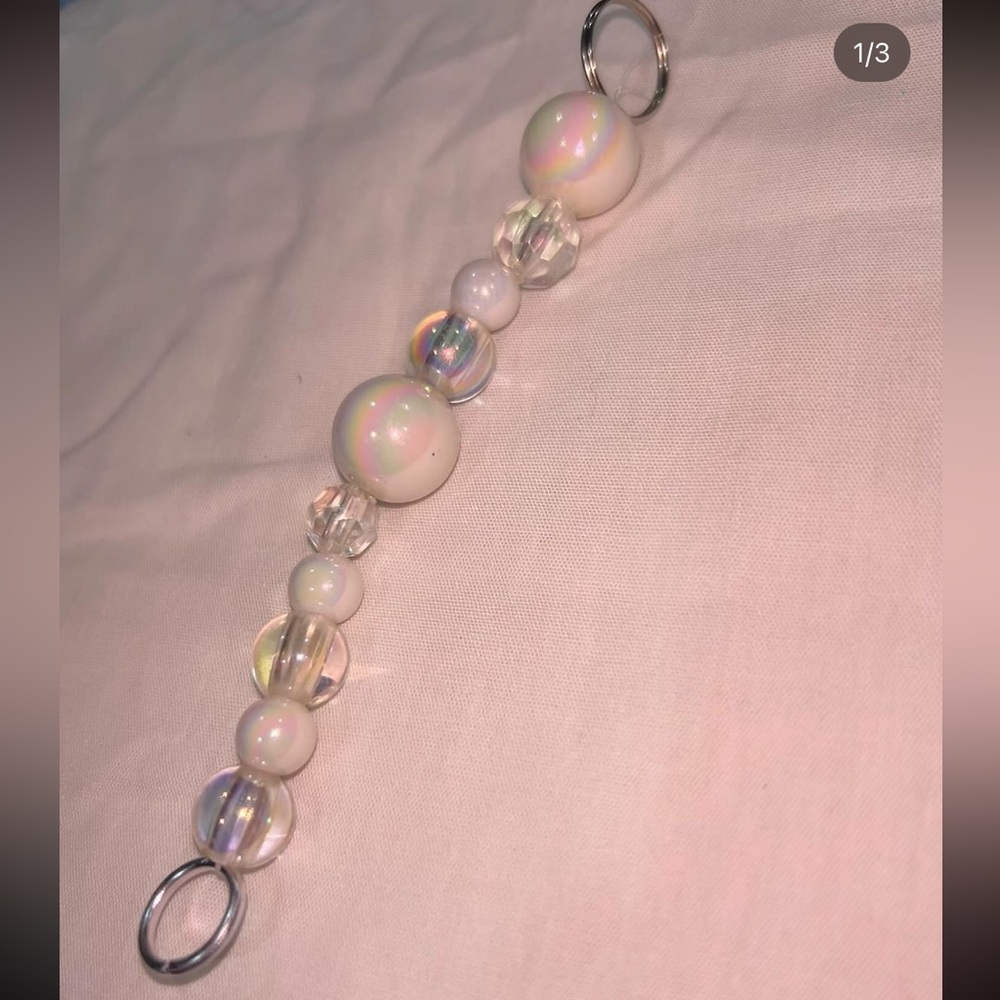Bubbles&pearls keychain handmade